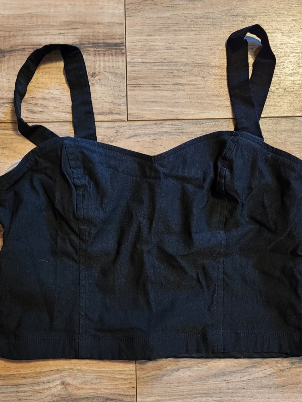 HAVE Large Black Crop Top Open Back Bustier   Babydoll
